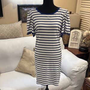 Striped Blue and White Dress